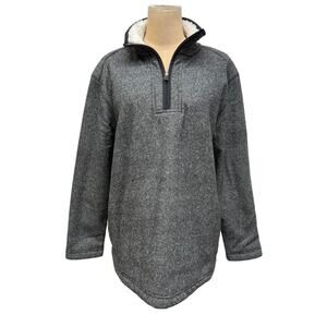 "Orvis" Mens Faux Sherpa‎ 1/4 Zip Up Grey SZ M Warm Winter Outdoor  Woodsman